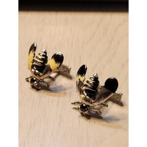 Vintage Men's Cufflinks Swank Bee Silvertone -  Read